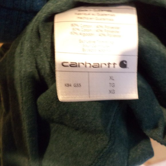 Carhartt Carpenter Style T-Shirt 3-Button Chest Pocket - Loose Fit - Green - XL - Picture 5 of 7